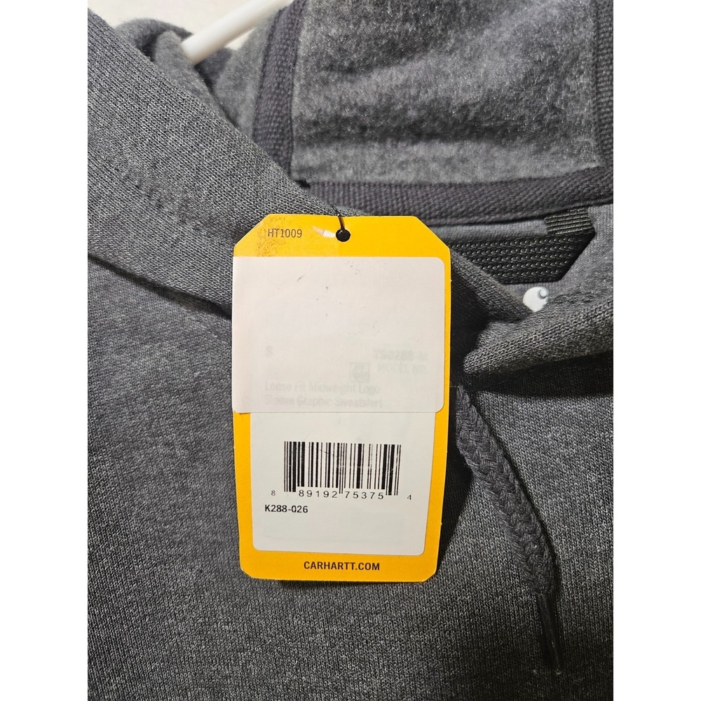 Carhartt Loose Fit Midweight Hoodie, Carbon Heather Gray, TS0288-M, Men's SM - Picture 9 of 10